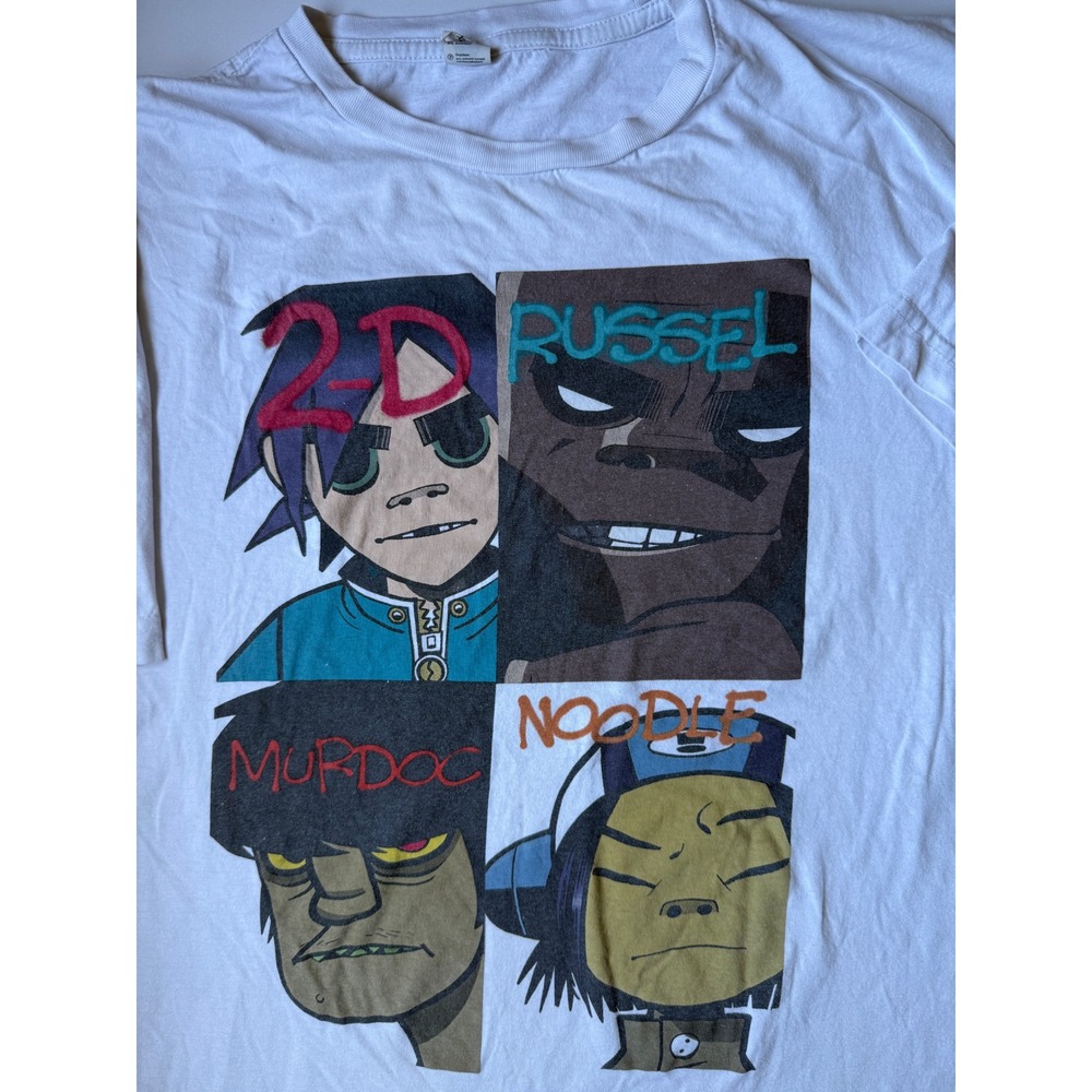 Smart‎ Blanks Gorillaz Graphic T Shirt Character Print White XL